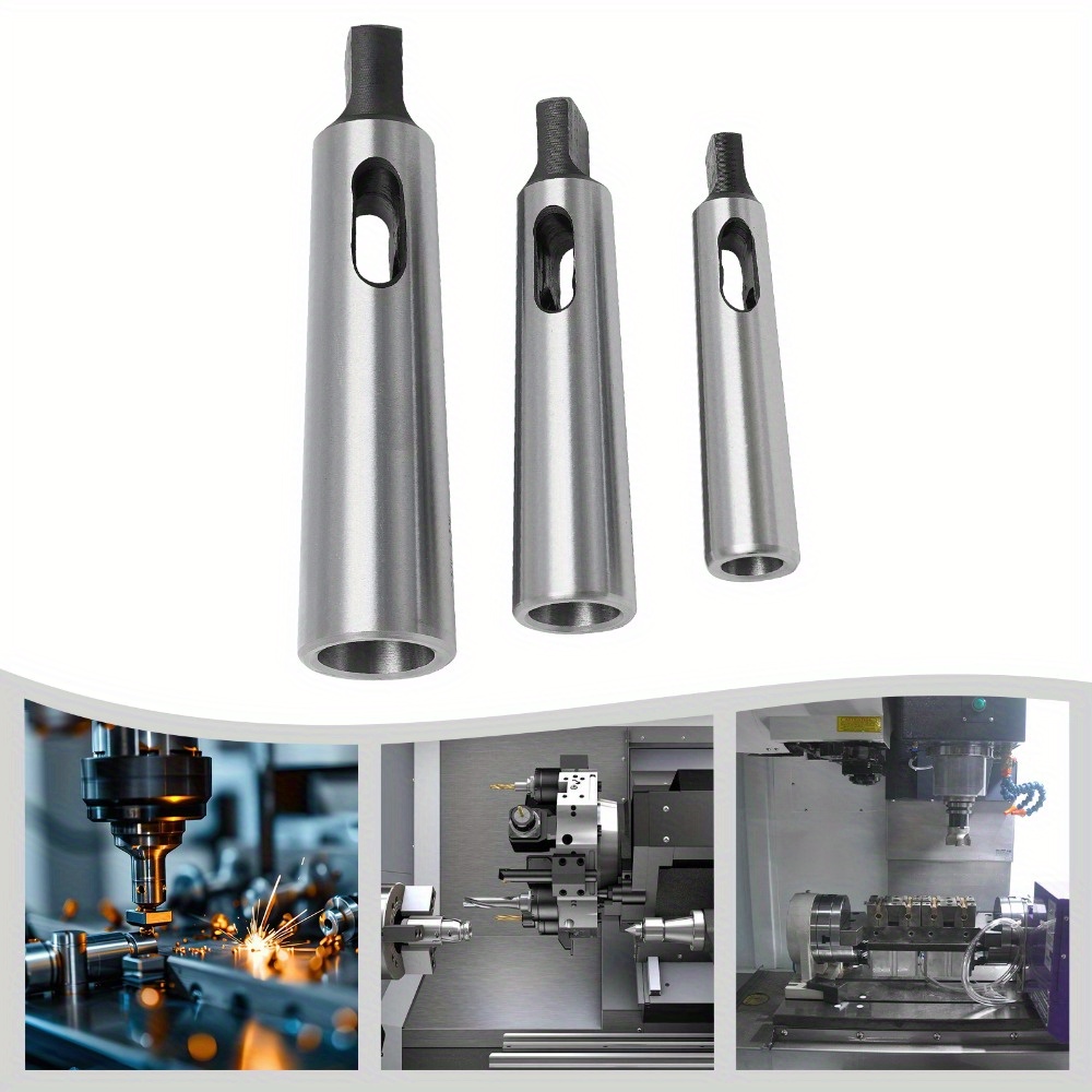 Image of 3pcs Taper Adapter Set - Precision 40cr Sleeves For Drill Press/ Lathe (mt1/ Mt2/ Mt3 Compatibility, 0.47-0.93' Inner Diameter)