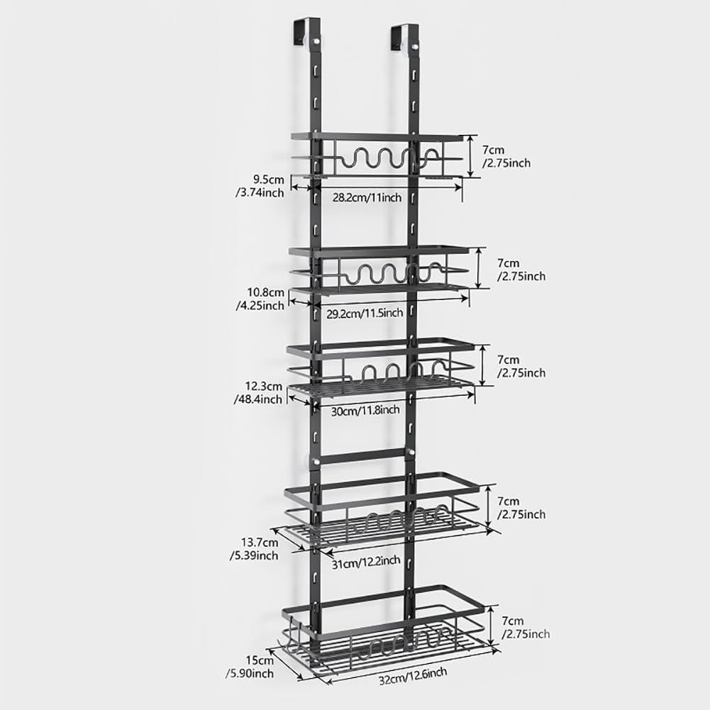 TEMU Hanging Storage Solution For Kitchen: Adjustable Metal Shelves For Organizing Spices And Other Items On Doors