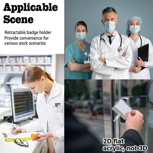 2d flat acrylic emotional support salt badge reel retractable id badge holder with and retractable clip mental themed therapists psychologists nurses social workers durable