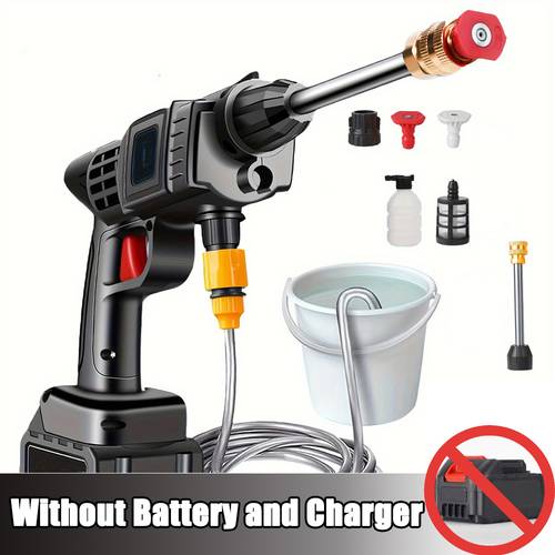 cordless electric pressure washing machine with a powerful spray gun designed for cleaning and driveways this heavy duty washer is suitable for outdoor use and does not a tank but not a battery or charger