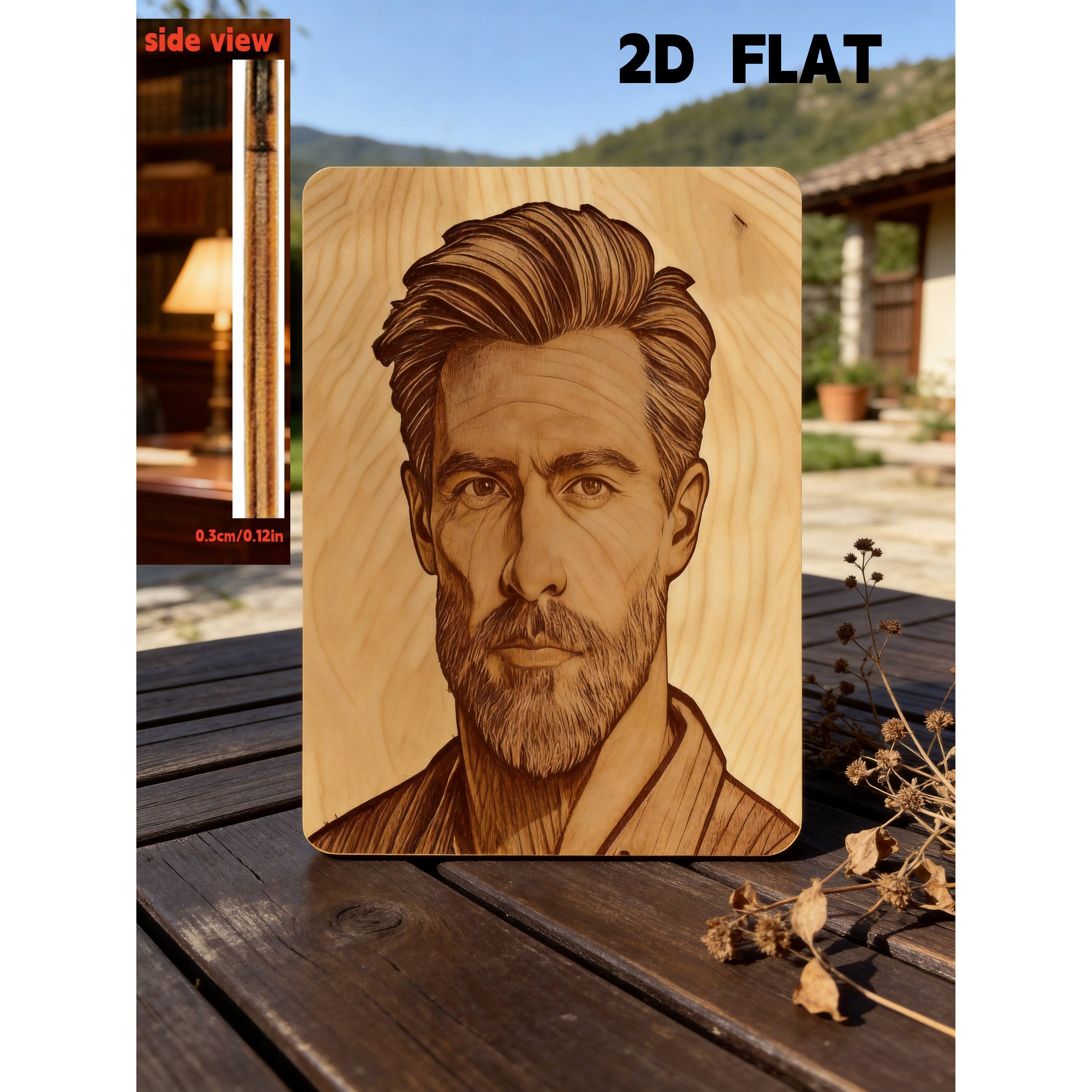 TEMU Customize Your Photo With Personalized Wooden Vintage Wood Grain Pattern Plaque For Home Decoration, Valentine's Day, Mother's Day, Father's Day