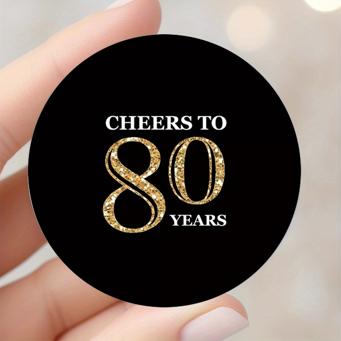 

96pcs 80th Birthday Celebration Sticker Set - Gift Bags, Cards, Envelopes & More - Elegant Round Labels For Milestone Party Decorations