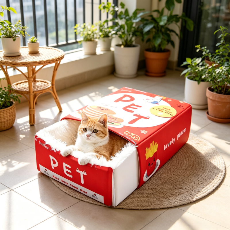 red/ bed, suitable for cats and small dogs, funny covered cat couch, unique cat cave house, desk cat hideaway enclosed bed, additions for indoor kitten cat houses Product details 6