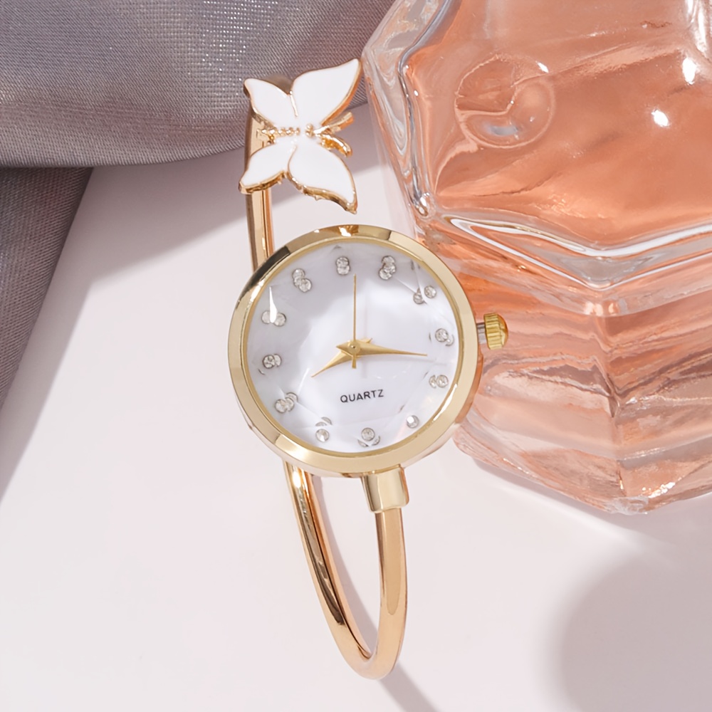 1pc Minimalist Ladies' Watch, Featuring a Classic Round Dial with a Clean Surface and Butterfly Decoration—a Perfect Gift for Family and Friends: Birthday Present/back-to-school Season/Halloween/daily Wear. No Box Included. A Stylish Back-to-school