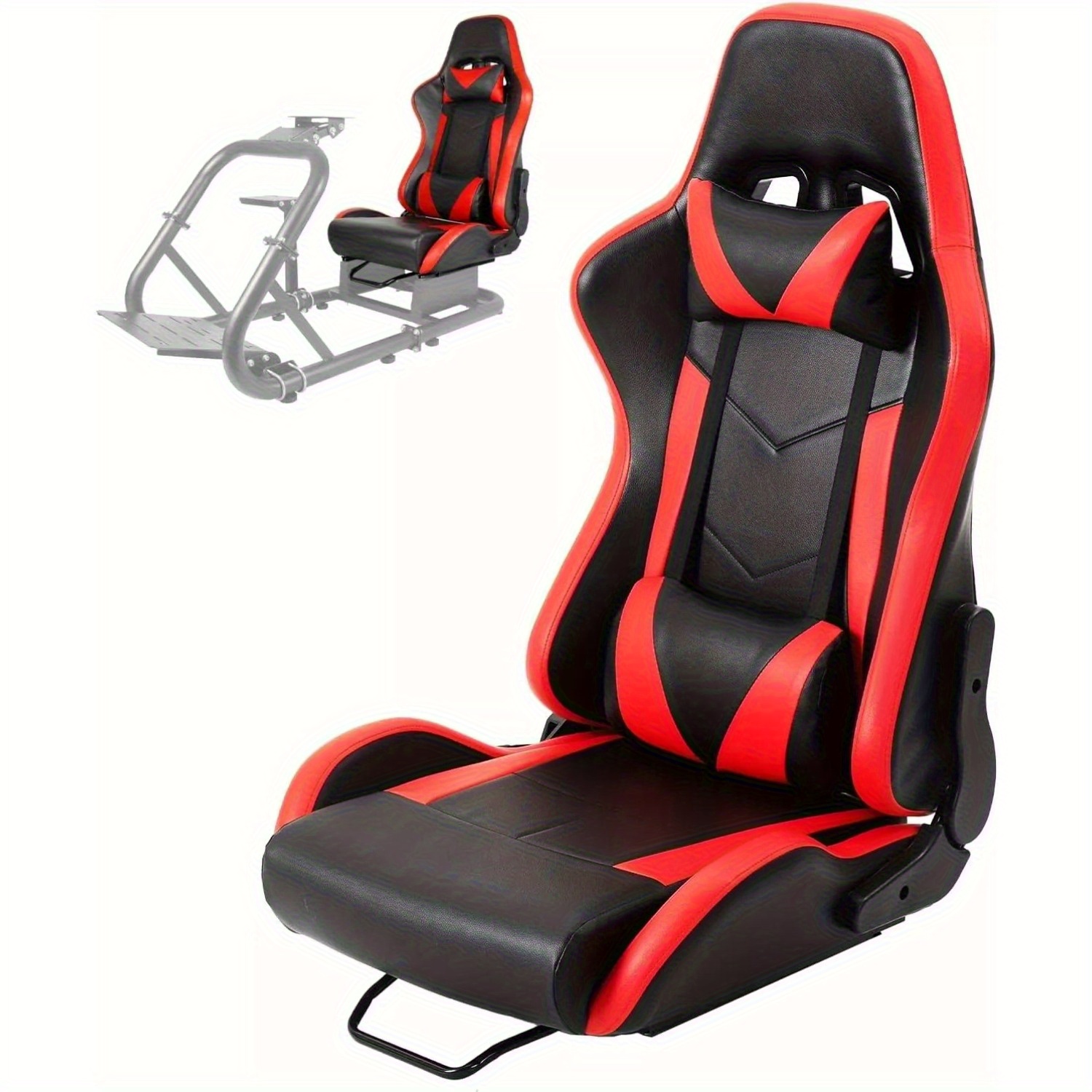 TEMU Sedia da gaming specifica per cockpit da simulatore di guida Minneer, design a chiusura e guida, regolabile