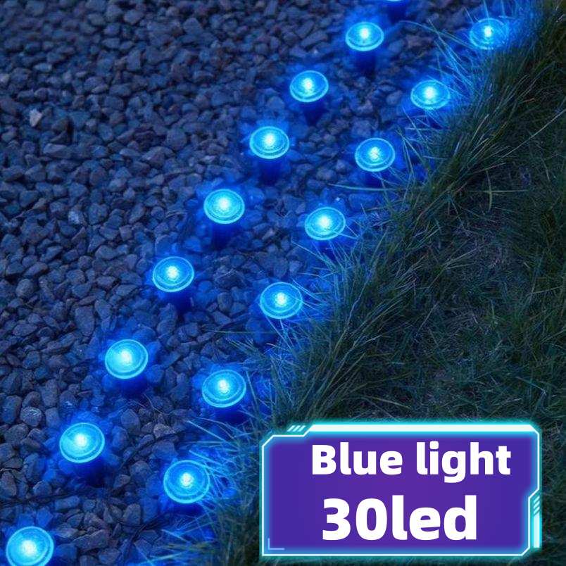 TEMU 30 Led Solar Outdoor Lights, Ip54 Stake Lights, Small Pathway Guide Lights, Path String Lights In Blue, Purple, And Red, Suitable For Walkways,