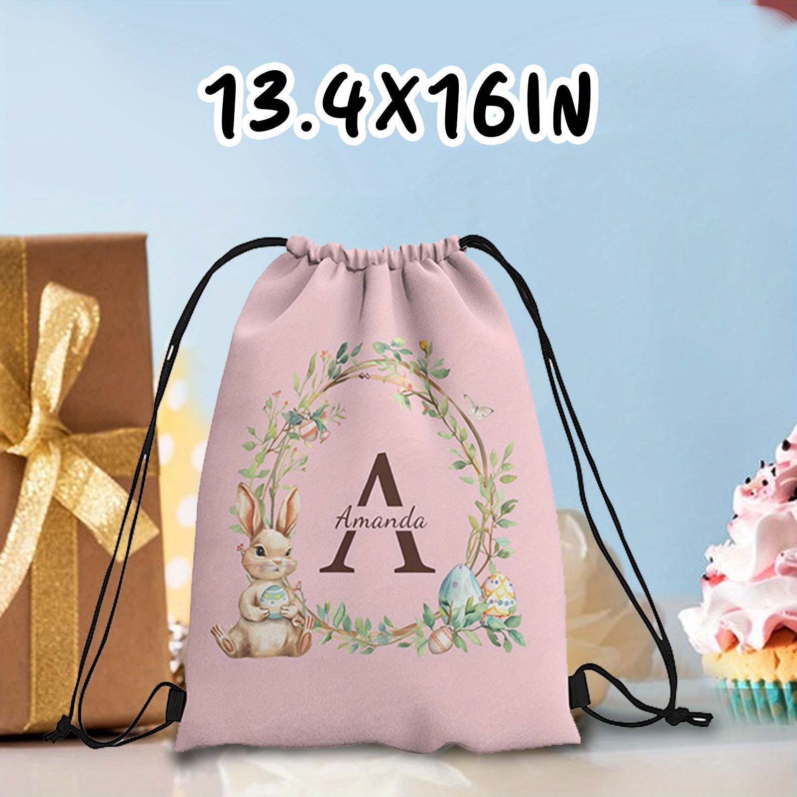 TEMU Personalizza una con coulisse a tema con una scelta tra 4 colori freschi, personalizzato con un unico per aggiungere un tocco di divertimento