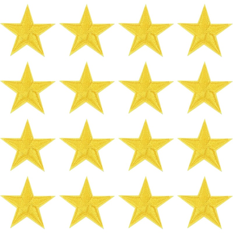 TEMU 16/30pcs Iron On & Sew On Patches - 1 Inch Embroidered Star Appliques Suitable For Clothes, Hats, Jackets, Backpacks - Iron-on Patch Or Hand-sew