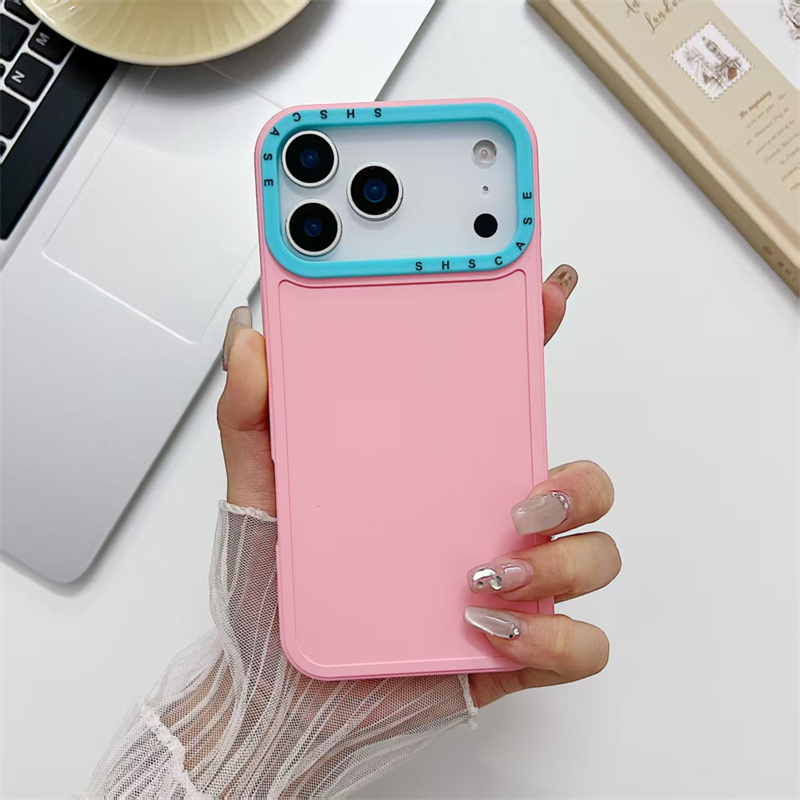 TEMU Phone Case - Stylish Single-color Photo Frame Phone Cover For Iphone 17air, 17 Pro Max, 16 Plus, 15, 14, 13, 12, 11, Xr, And Xs Max With Drop