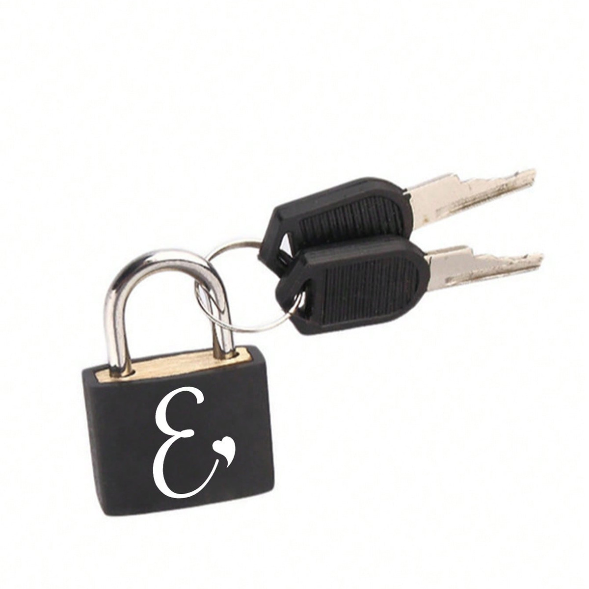 TEMU Custom Initial Name Heart Padlock, Personalized Engraved Letter Name With 2 Keys, Small Padlock With Cursive Heart Letters, Couple Wedding