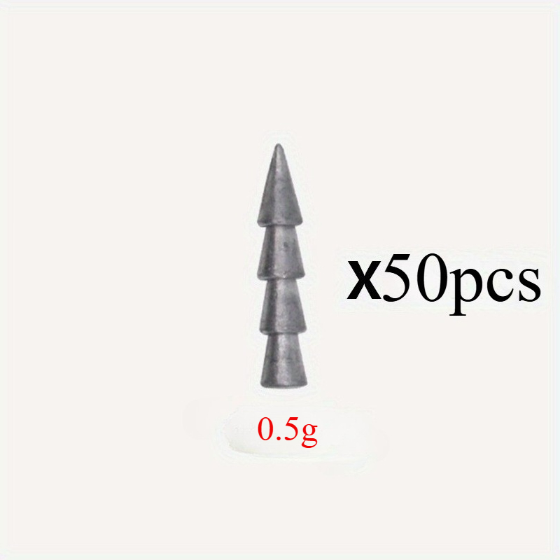 TEMU 50pcs Fishing Weights Heavy Duty Sinker, Insert-grade Nail Weights For Neko Rig & Wacky Rig, Durable Silvery Fishing Sinkers For Lures, Design,