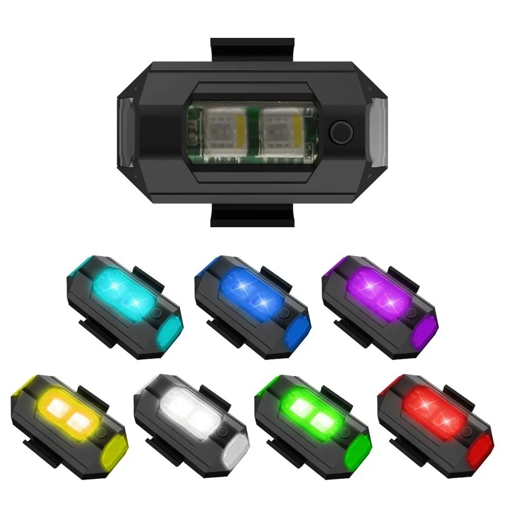 2 buc. Lumină de navigație universală LED pentru croazieră, lumină anti-coliziune în formă de pătrat, lumină LED reîncărcabilă pentru motocicletă, dronă, camion, scuter electric