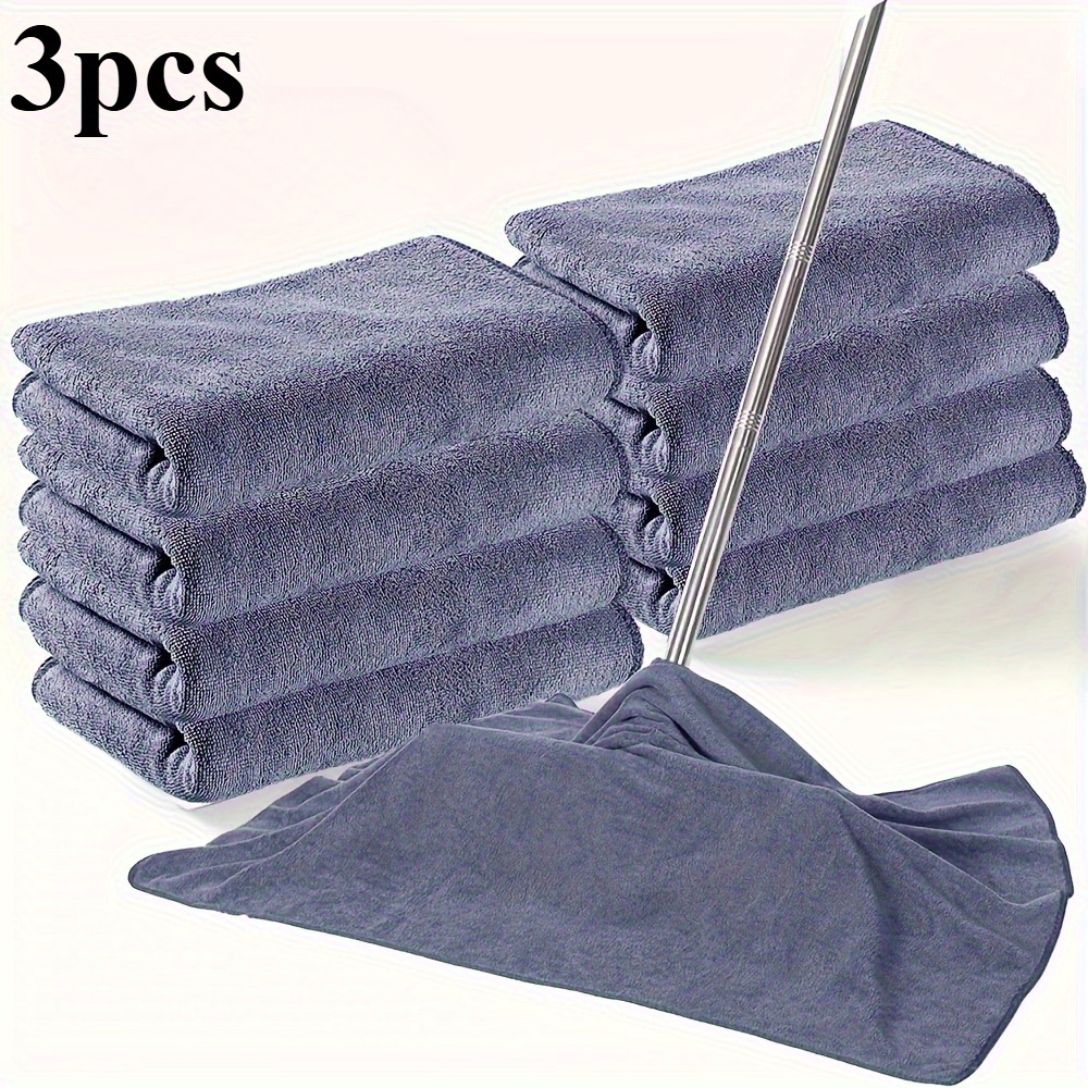 3pcs Microfiber Cleaning Cloth - Reusable, Absorbent, Fluff- For Scrapers, Mopping, And Window Cleaning - Quick Dry