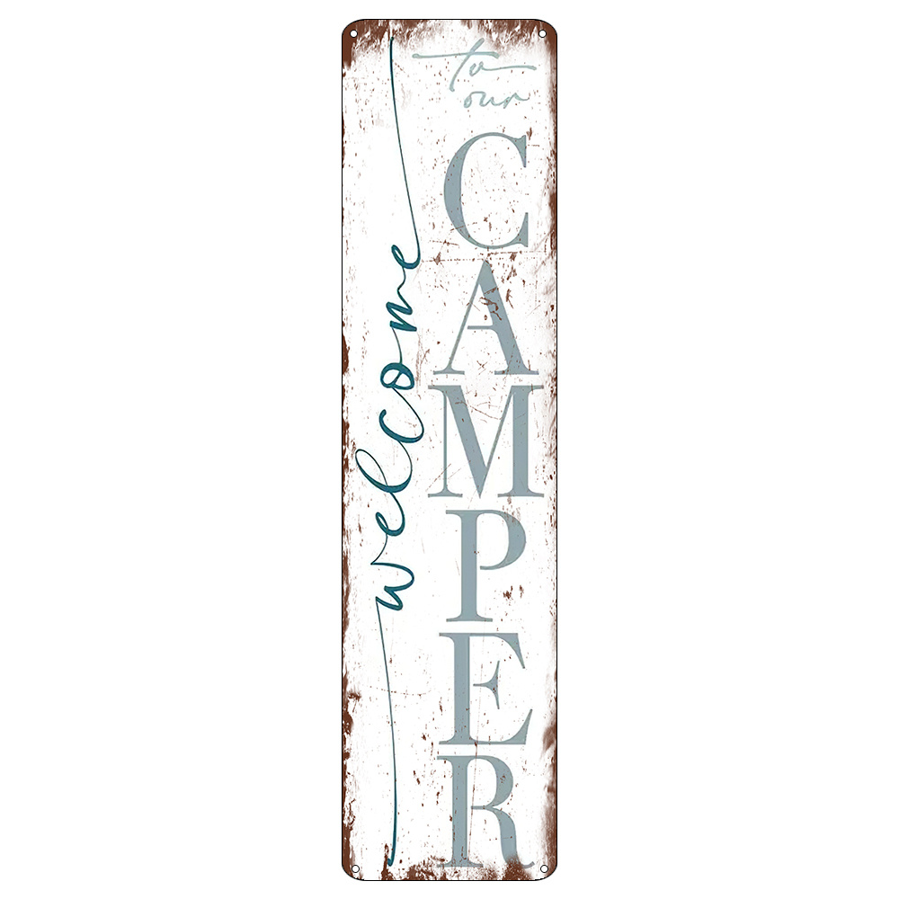 

'camper' Aluminum (16x4 ) - Uv-printed, Metal For , Bar, & Decor