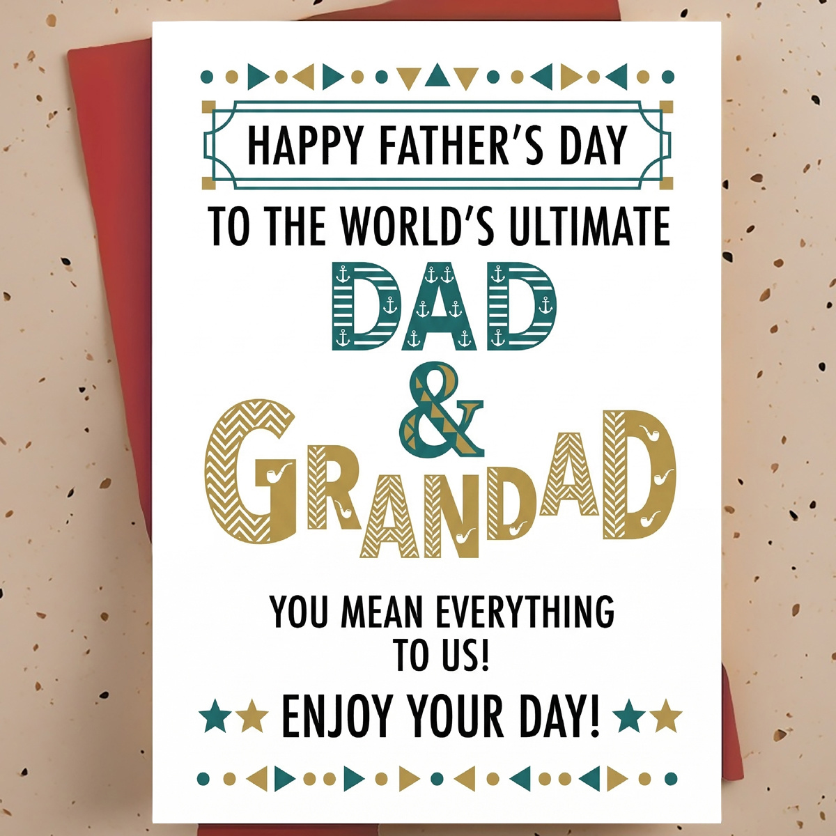 happy fathers day card for the best dad and granddad in the world complete with envelope   for celebrating valentines day suitable for friends coworkers   family and    
