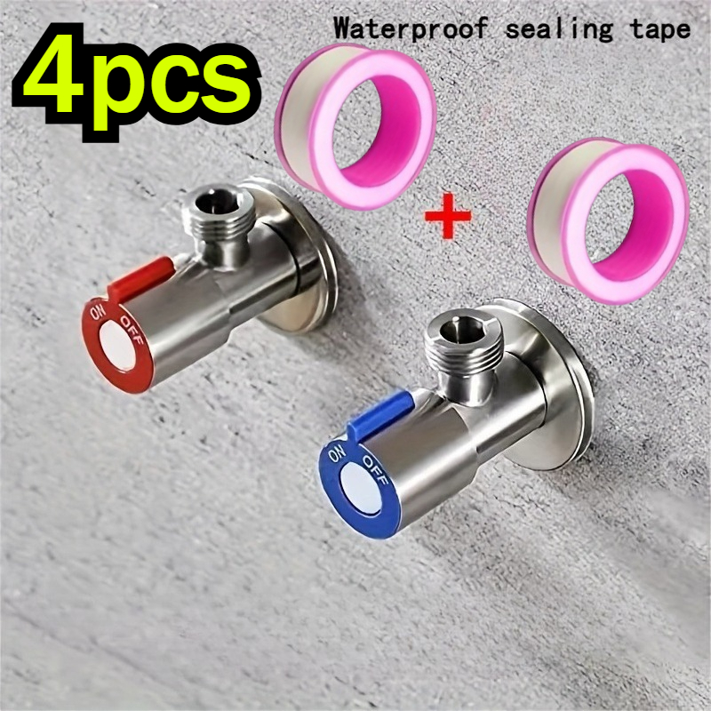 TEMU Set valvole a in ferro blu/ [ in rame], con nastro sigillante impermeabile, rubinetto per WC, scaldabagno, valvola angolare a T per connessione,