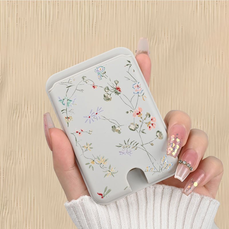 TEMU Pattern, Powerful Magnetic Mobile Phone Card Holder Back-mounted, Credit Card Holder, Pc Material, Suitable For All Magnetic Mobile