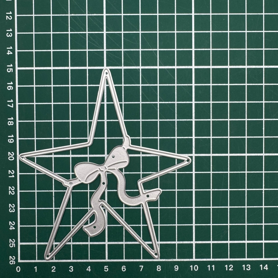 2025 New Arrival Large Star With Bow Metal Cutting Dies For Diy Scrapbooking Card Making Stencils Embossing Craft Decoration