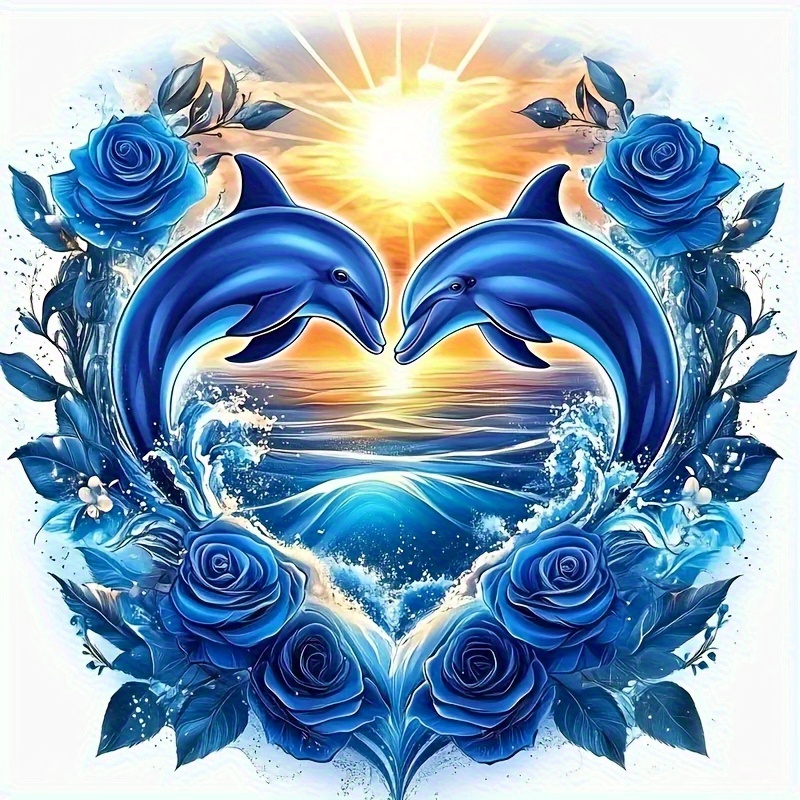 1pc Valentine's Day Dolphin Vinyl Decal, And , Glossy Finish, Car Laptop Bottle Phone Motorcycle Window Wall Decoration
