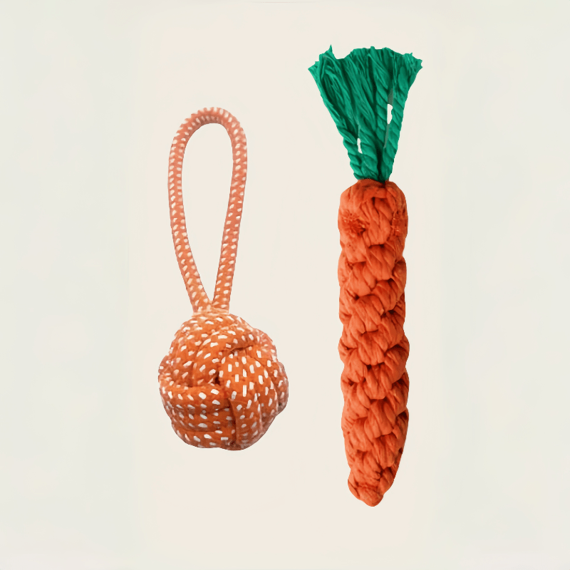 Image of Set Of 2 Dog Rope Toys - Dog Toys, Durable Chew Rope Toys, Designed To Teething And Boredom For Dogs.