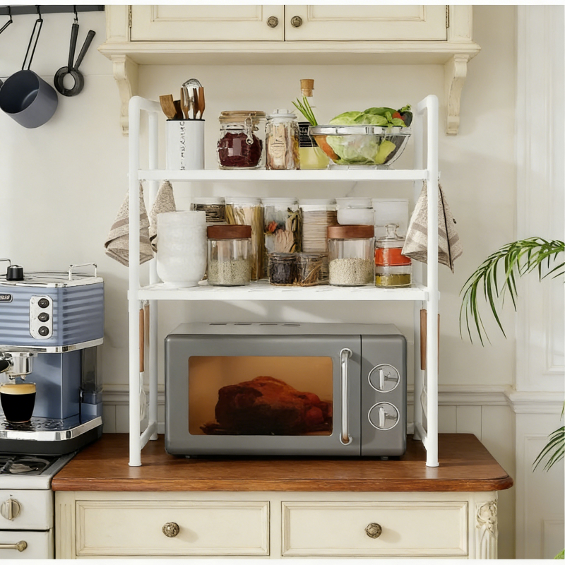 High-quality, Installation-free, Movable Multi-tier Kitchen Storage Rack. Easily Organizes,, Rice Cookers, and Potted Plants, Freeing up Valuable Countertop Space. Nordic Minimalist Style, a Practical Must-have for Any Home. Suitable for Holiday