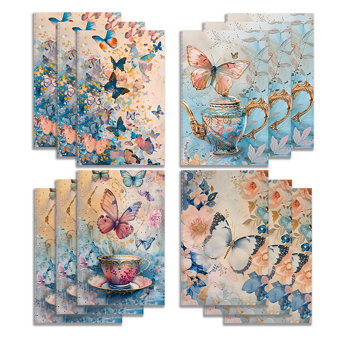 TEMU 12pcs/set Pocket Notebooks Mini Notebooks, Watercolor Pattern Notebooks, Lightweight And Portable, Suitable For Office Workers, Teachers,