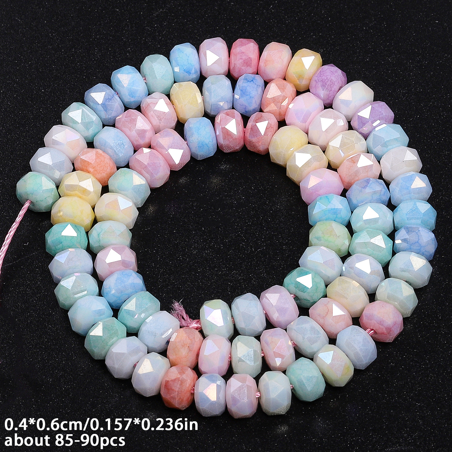 TEMU 2d Flat, Beads & Bead Assortments - Vibrant Candy Color Glass Beads 6x4mm Flat Round Rondelle Shape Glass Beads Loose Spacer Beads For Making,