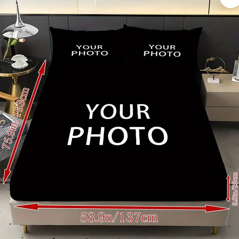 customize a personalized name 3pcs bedding set with red spider web bed skirt including 1 bed skirt and 2 pillowcases without pillow core suitable for bedrooms homes and couples the mattress protector is soft and comfortable to the light beige Product details 4