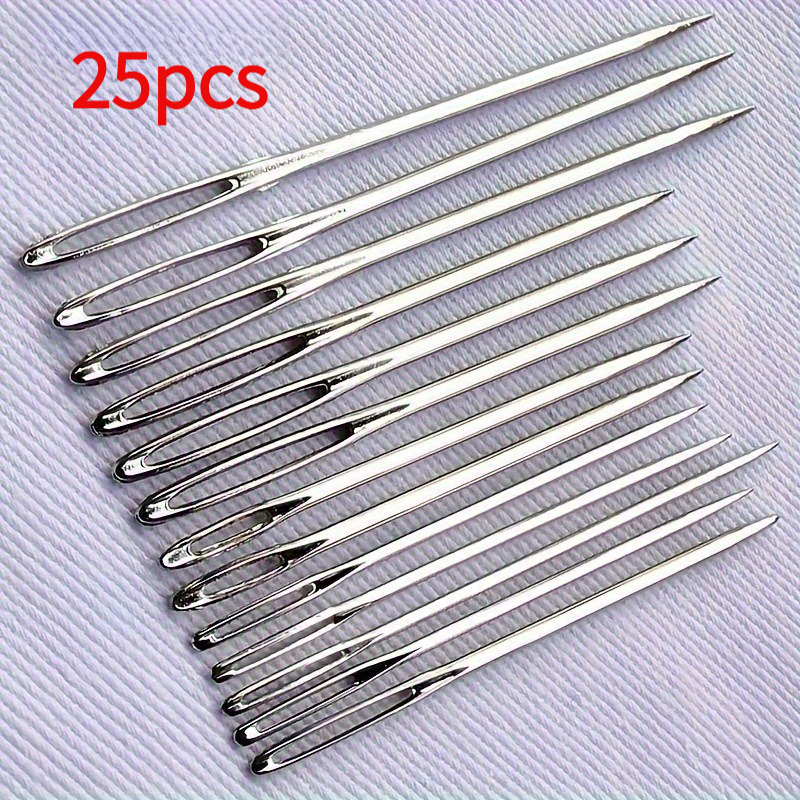 25 large eye hand sewing needles   extra large eye suitable for cross stitch faux leather thick yarn sweaters special thickened embroidery needles for hand   compatible with   materials