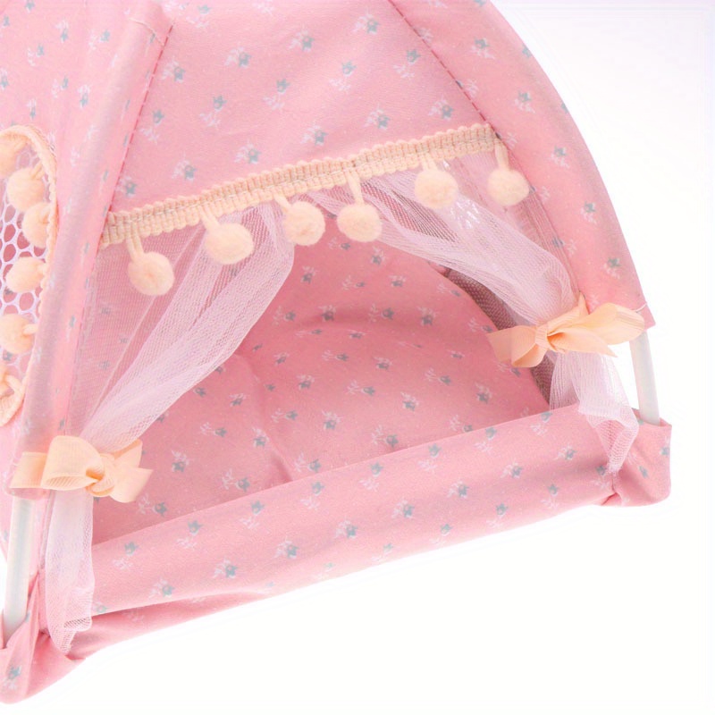 1:12 Scale Miniature Pink Polka Dot Camping Tent