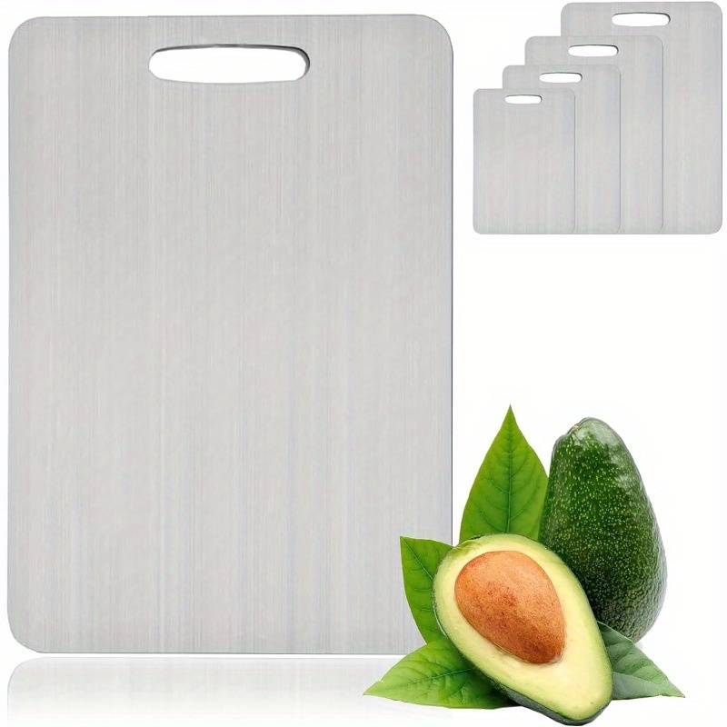 

Premium Double-sided Stainless Steel Cutting Board - Rust-resistant & For Meat, Fruits, Vegetables - Dishwasher Safe, Food Grade Metal, Ideal For Home & Restaurant Use