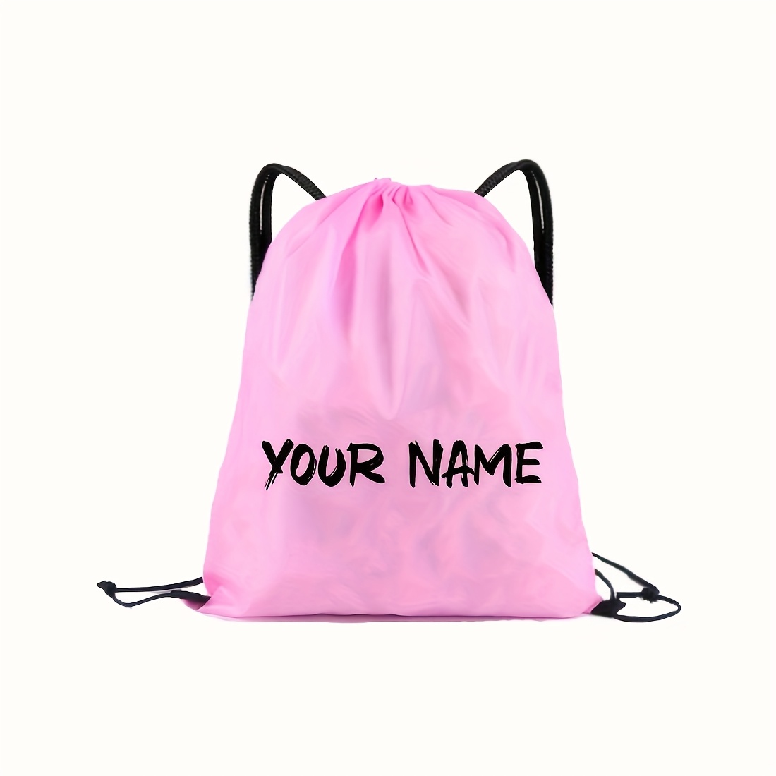 TEMU 1pc Personalized Customizable Letter Drawstring Backpack - [customization] Name/text, Custom Letters, Durable Drawstring Storage Bag, Multiple