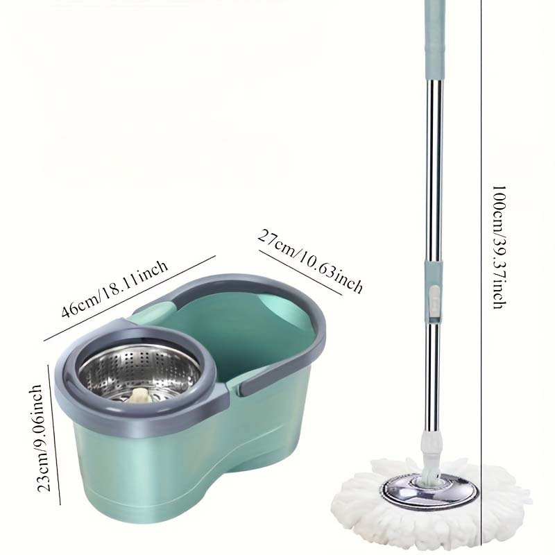 easy   spin mop and bucket set hands free wet dry use for kitchen bathroom living room bedroom   cleaning solution details 9