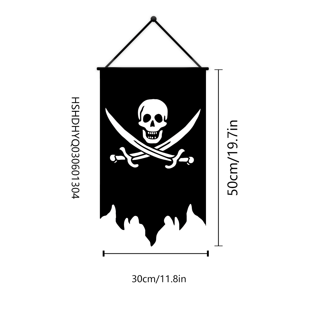 Image of 1pc, Pirate Banner, 11.8in * 19.7in, Made Of Polyester, Suitable For Outdoor Festival Decoration, Versatile Use, No Electricity Required, Festive Decor | Flag | Fade-resistant Flag, Single-sided Print
