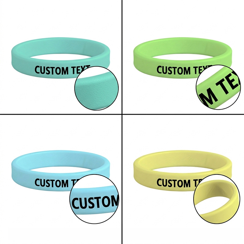 30pcs Custom Glow-In-The-Dark Silicone Bracelets, Gift for Her