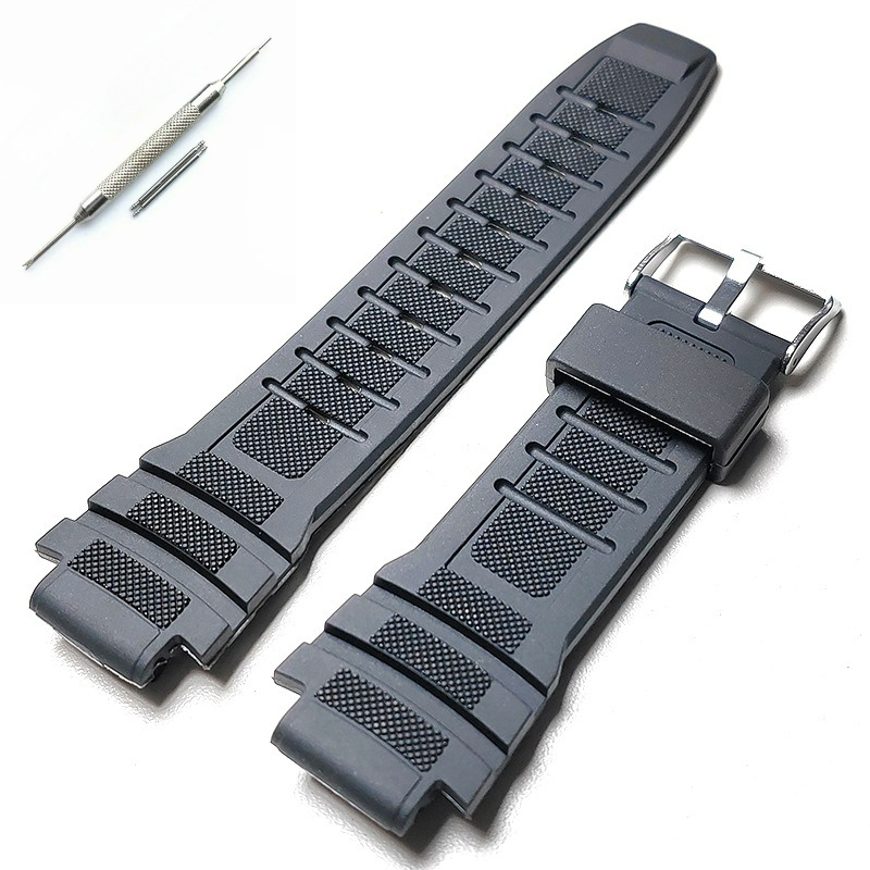 TEMU Silicone Of Strap, Convex Design 18 X 28 Strap, Men's Sports Watch Breathable Texture Wristband
