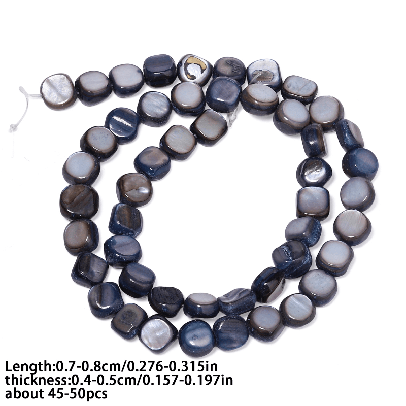 TEMU Exquisite Black-blue Irregular Beads Made Of Natural Stone, Measuring 7-8mm, Perfect For Jewelry Making, Including Bracelets And Necklaces, With