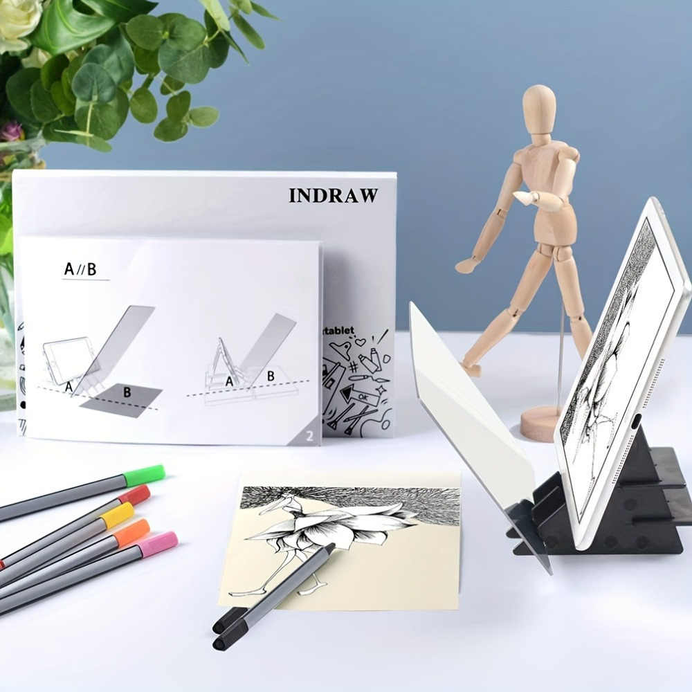 Wendry Painting Art Optical Drawing Board, Portable Sketching Acrylic Tool for Beginners and Kids, Zero-Based Drawing Mould, Optical