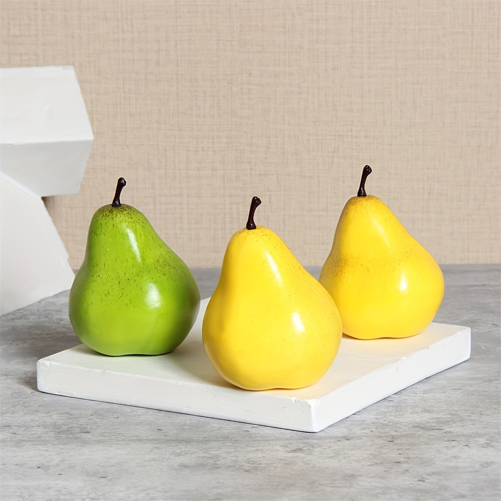  30pcs Artificial Mini Pears, Mini Artificial Yellow Pears  Lifelike Green Pears Fake Fruits Model Simulation Pears for Home Decoration  Kitchen Ornament Photography Props : Home & Kitchen