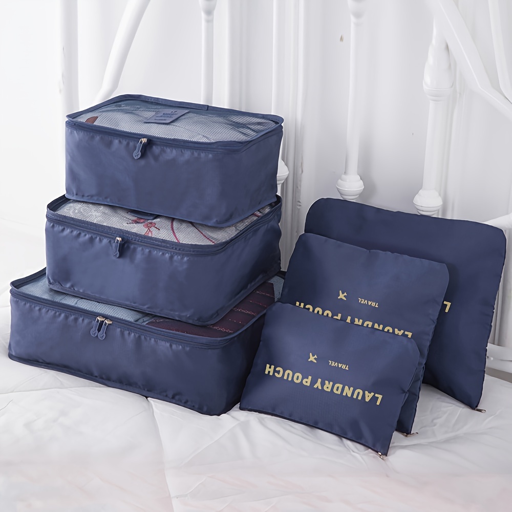 6 bolsas organizadoras de equipaje de viaje, cubos de embalaje de  compresión, organizadores de bolsas de almacenamiento de viaje, bolsas de  lavandería