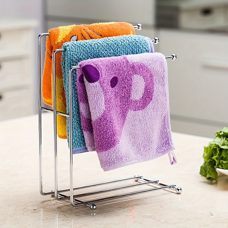 Solid Wood Towel Rack Creative Punch free Bathroom Towel - Temu