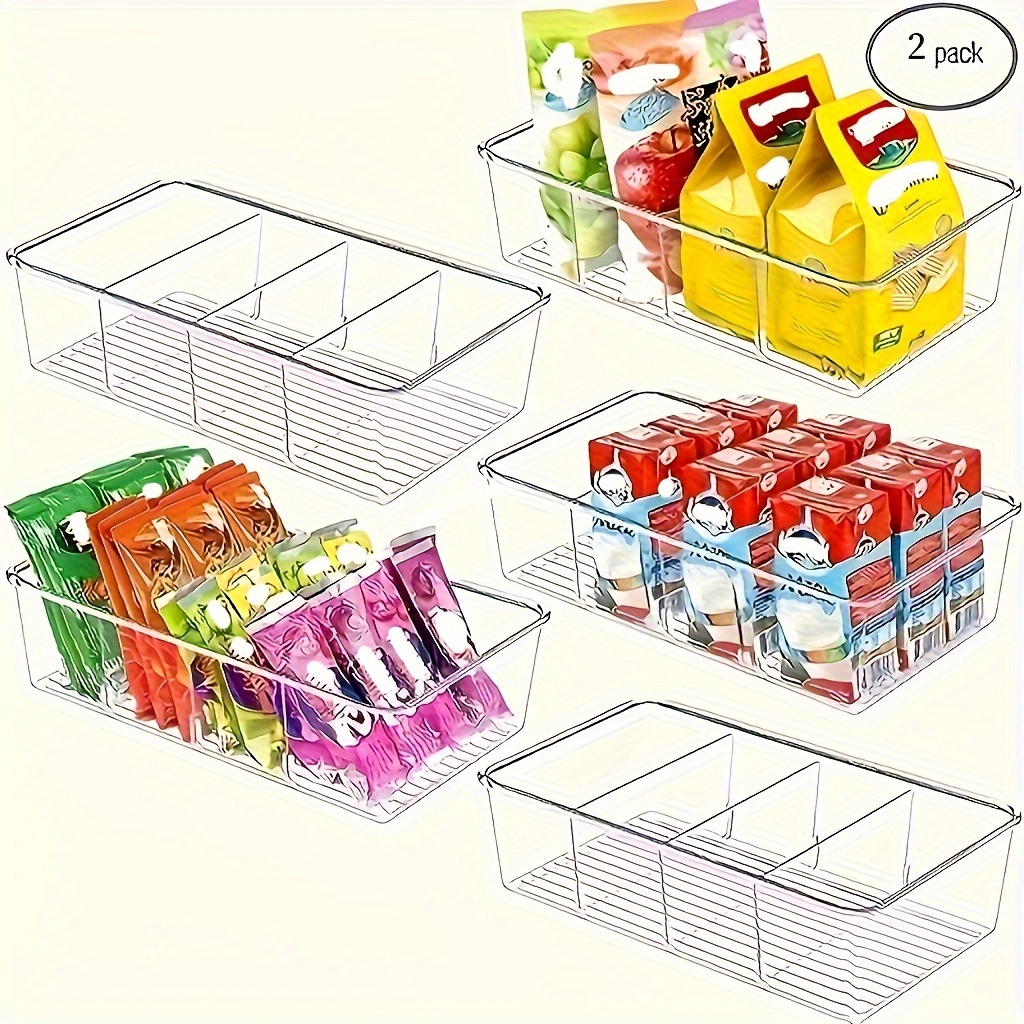 BINO, Plastic Organizer Bins, Large - 2 Pack, Clear, THE SOHO COLLECTION, Multi-Use Organizer Bins, Pantry Organizer & Freezer Organizer, Plastic  Storage C…