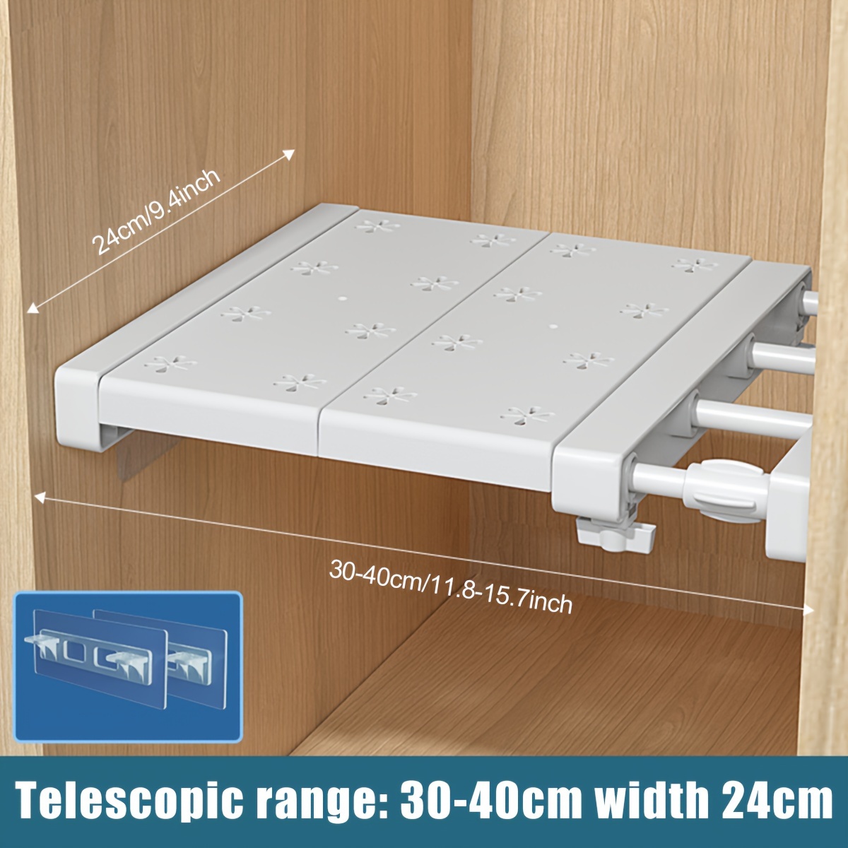 Ajustable Tensión De Armario Estante Barra Extensible