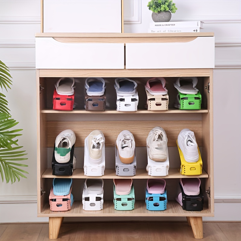 Shoe Slots Organizer Thickened Double Storage Layer Closet - Temu