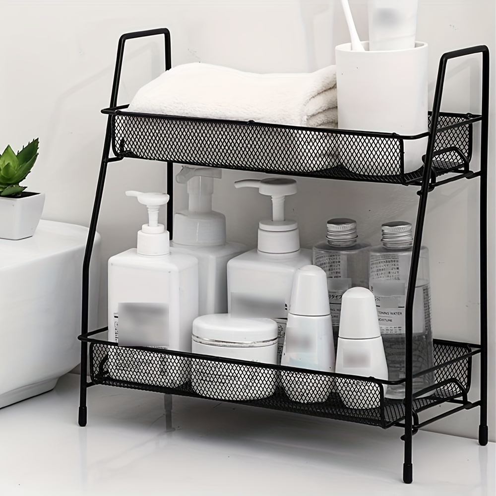 2 tier Bathroom Organizer Double layer Multifunction Storage - Temu