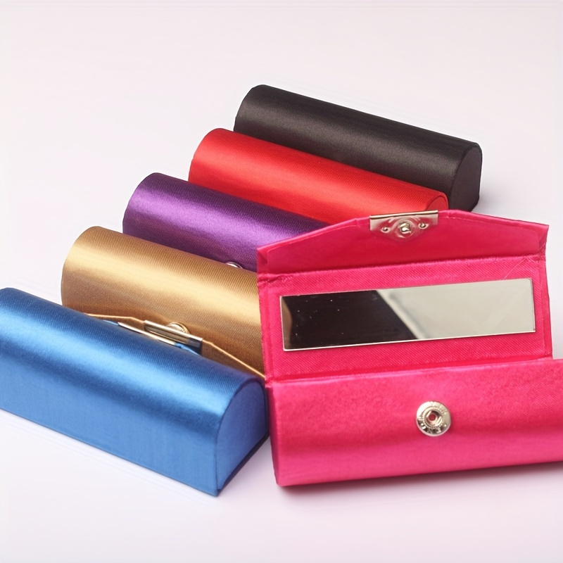 Lujo cilindro Lipstick bolsa cilindro de maquillaje cartera Mujer