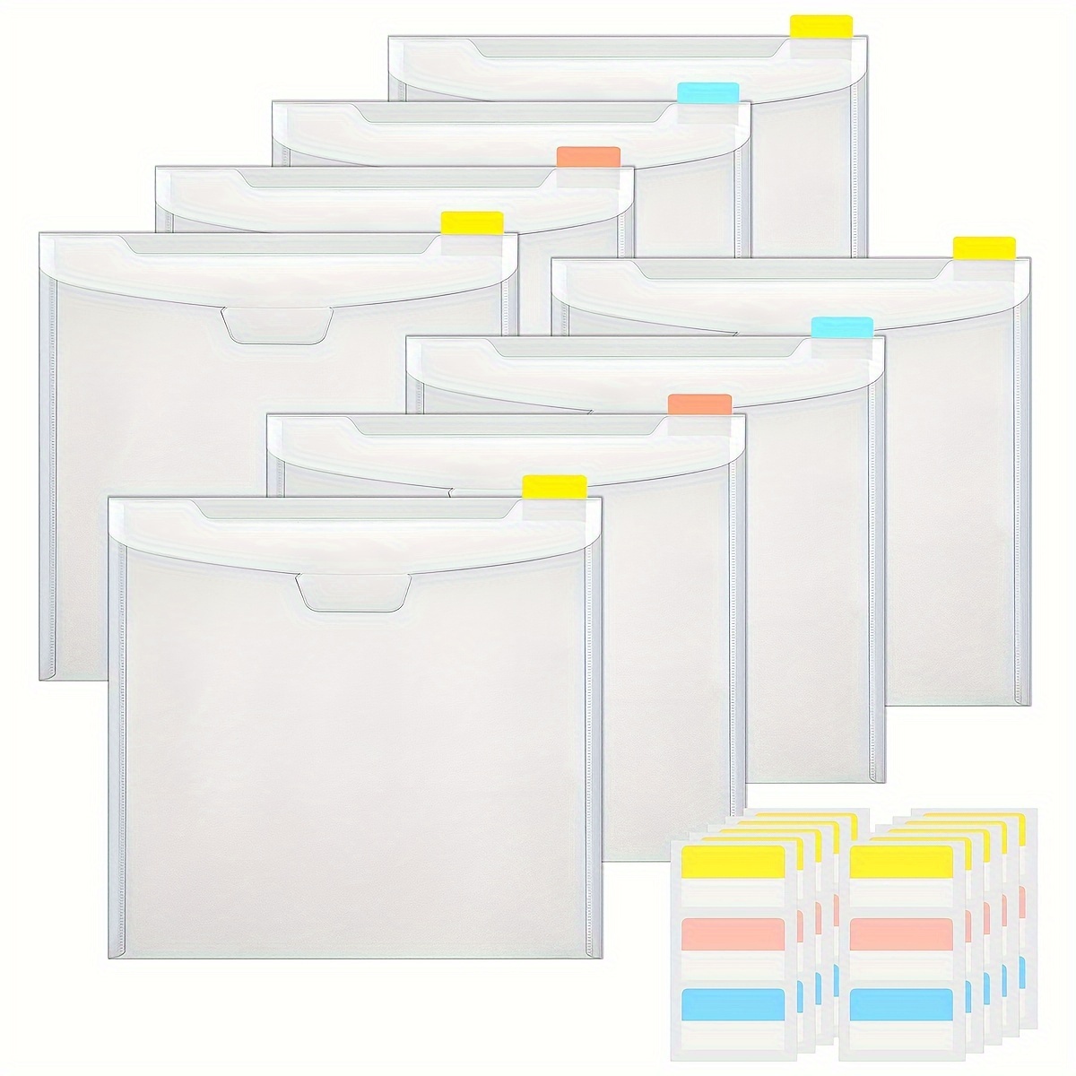 60pcs Scrapbook Paper Storage Organizer, 12 x 12 inch Scrapbook Paper Storage with 120 Sticky Index Tabs for Holding Scrapbook Paper, Vinyl Paper