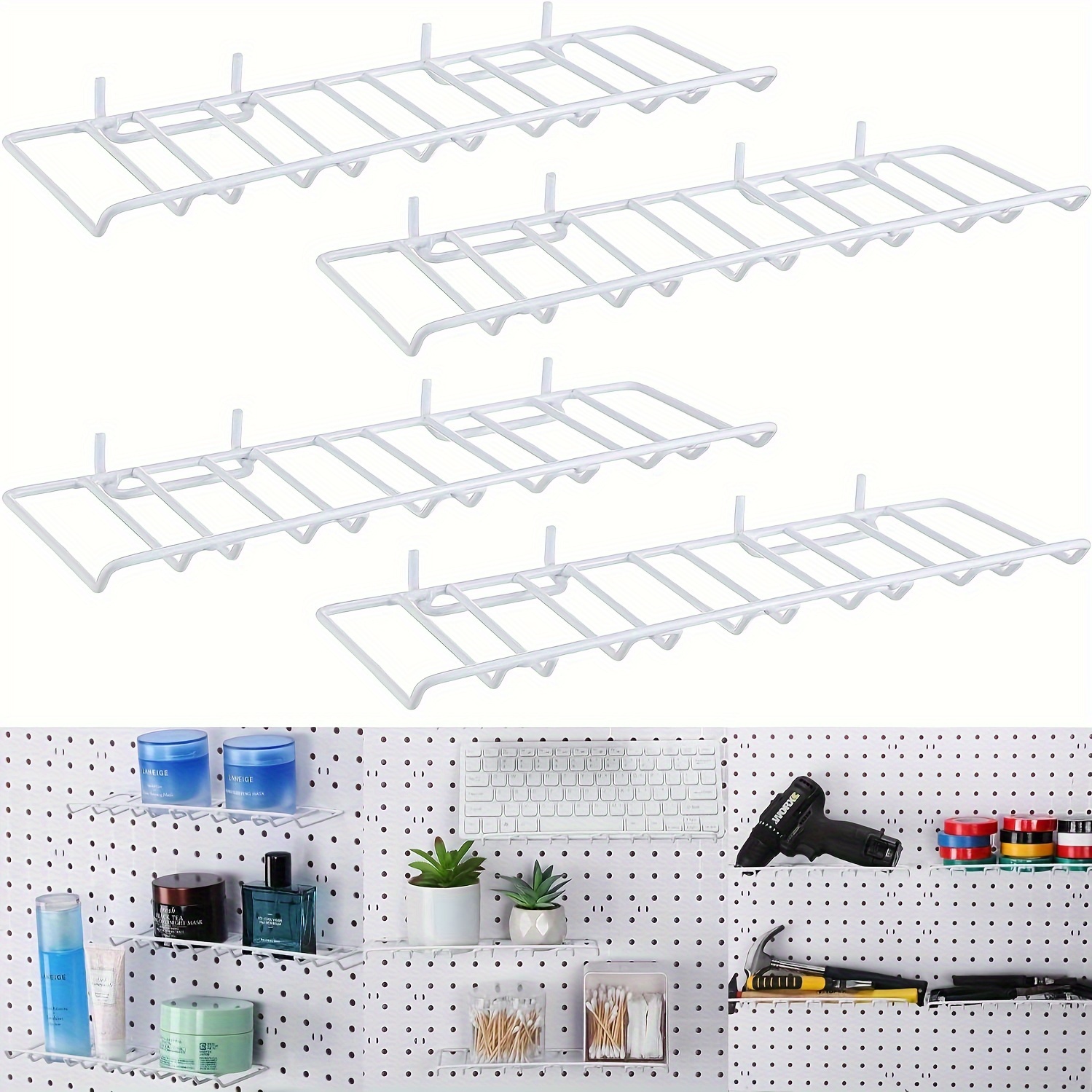 Tablero perforado para herramientas de garaje, organizador de pared,  paneles perforados, organizador de piezas de herramientas, almacenamiento  de hier