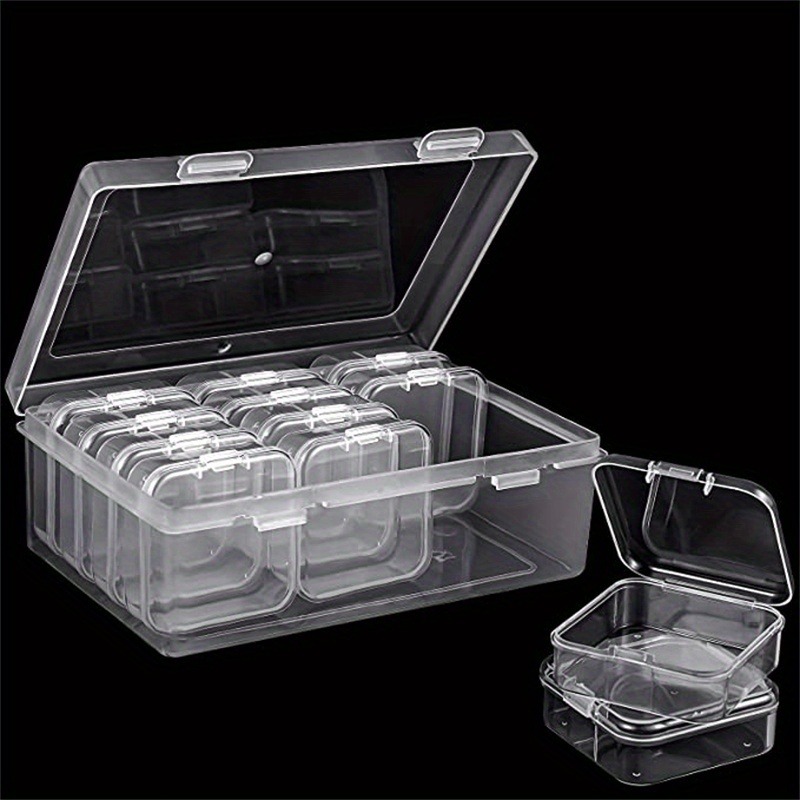 4PCS Small Plastic Storage Container Boxes Box DIY Coins Screws Jewelry  Travel 
