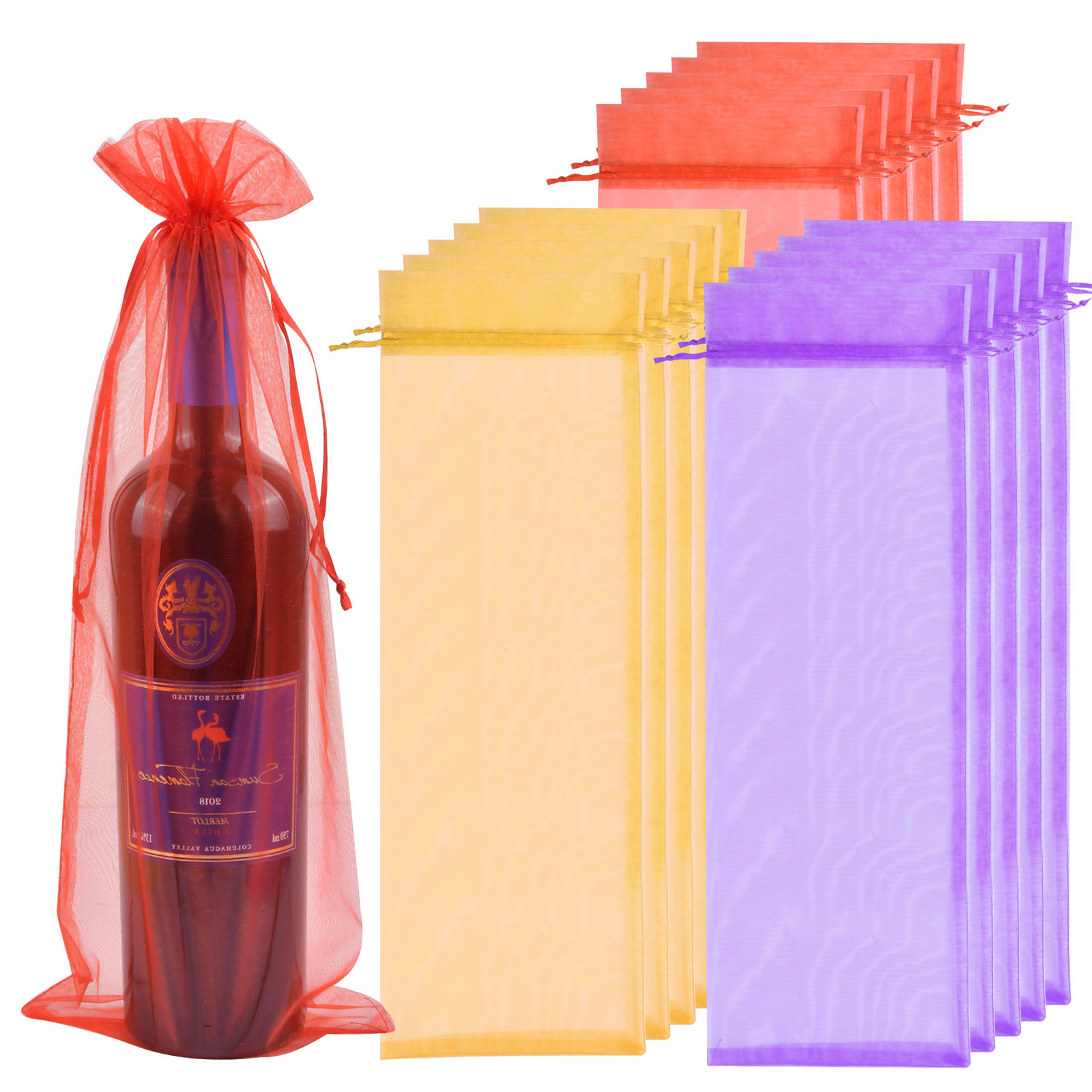 10 Piezas Bolsa Botellas Vino Tinto Bolsa Papel Kraft Sola - Temu